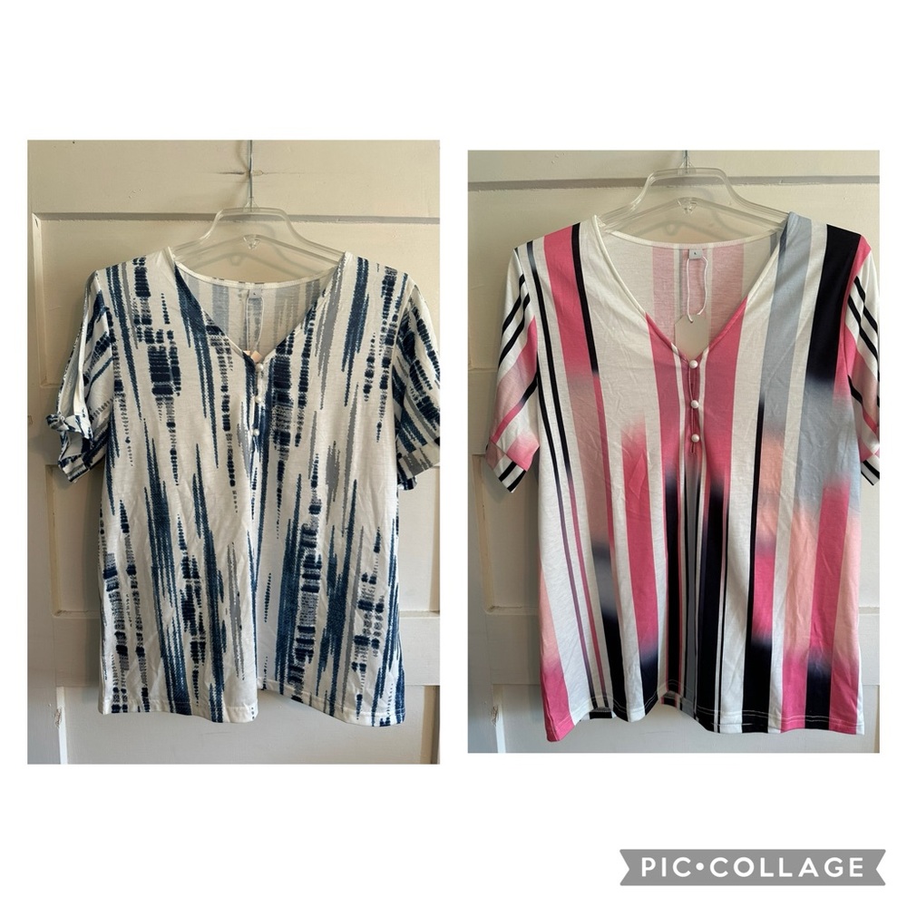 Lot of 2 Made with Love Shortsleeved Shirts